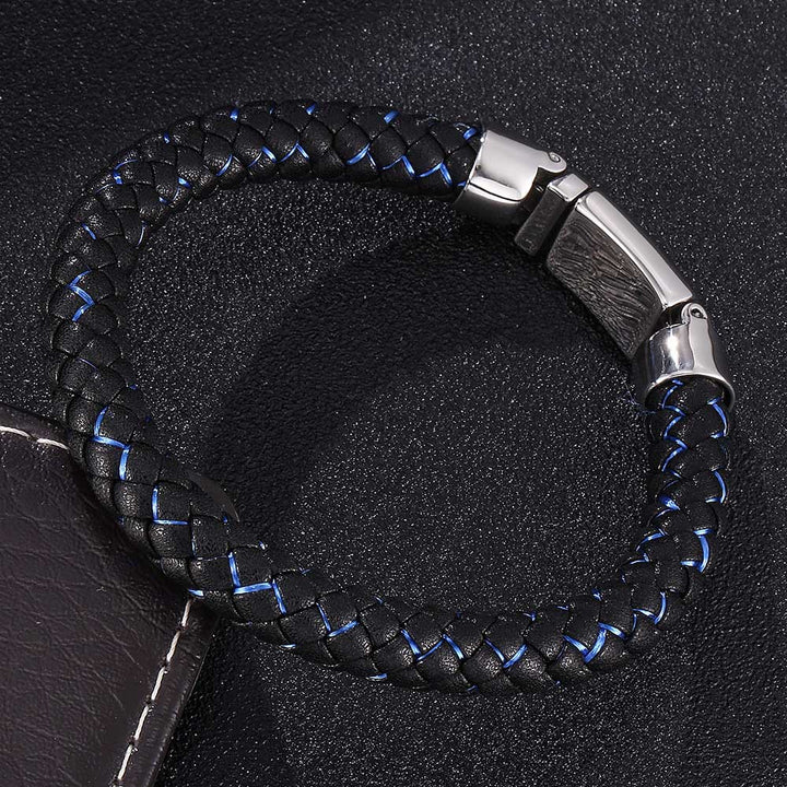 Brown Black Blue Magnetic Buckle Genuine Leather Bracelet For Men Jewelry