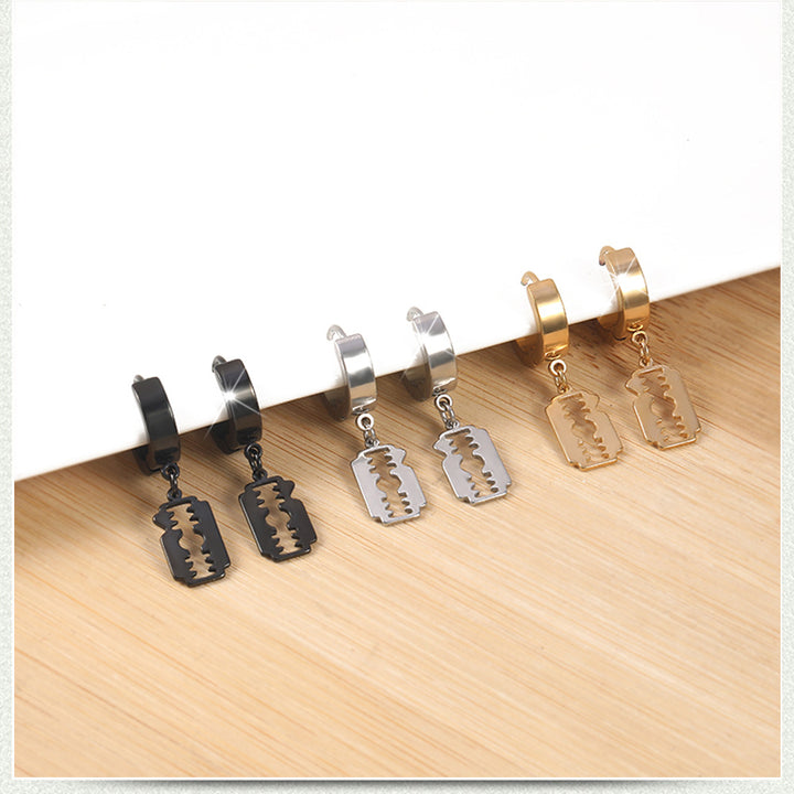 Men earrings stainless steel mens black earrings
