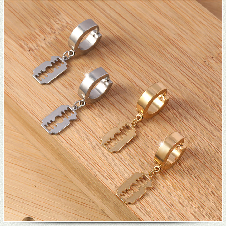 Men earrings stainless steel mens black earrings