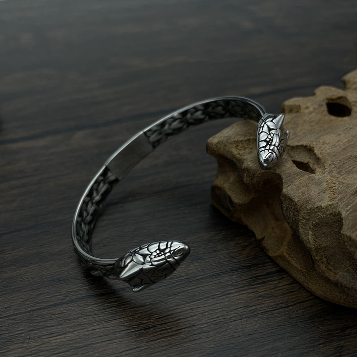 Stainless Steel Snake Vintage Designer Fashionable Personalized Men Jewelry Men'S Bracelet