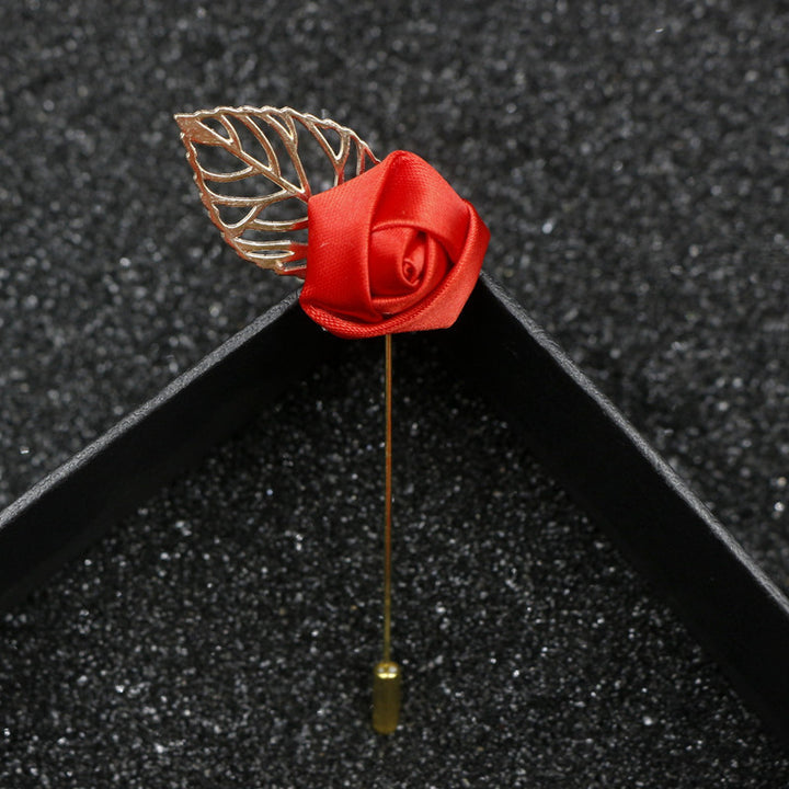 Men Fabric Flower Lapel Pin Wedding Flower Lapel Pin