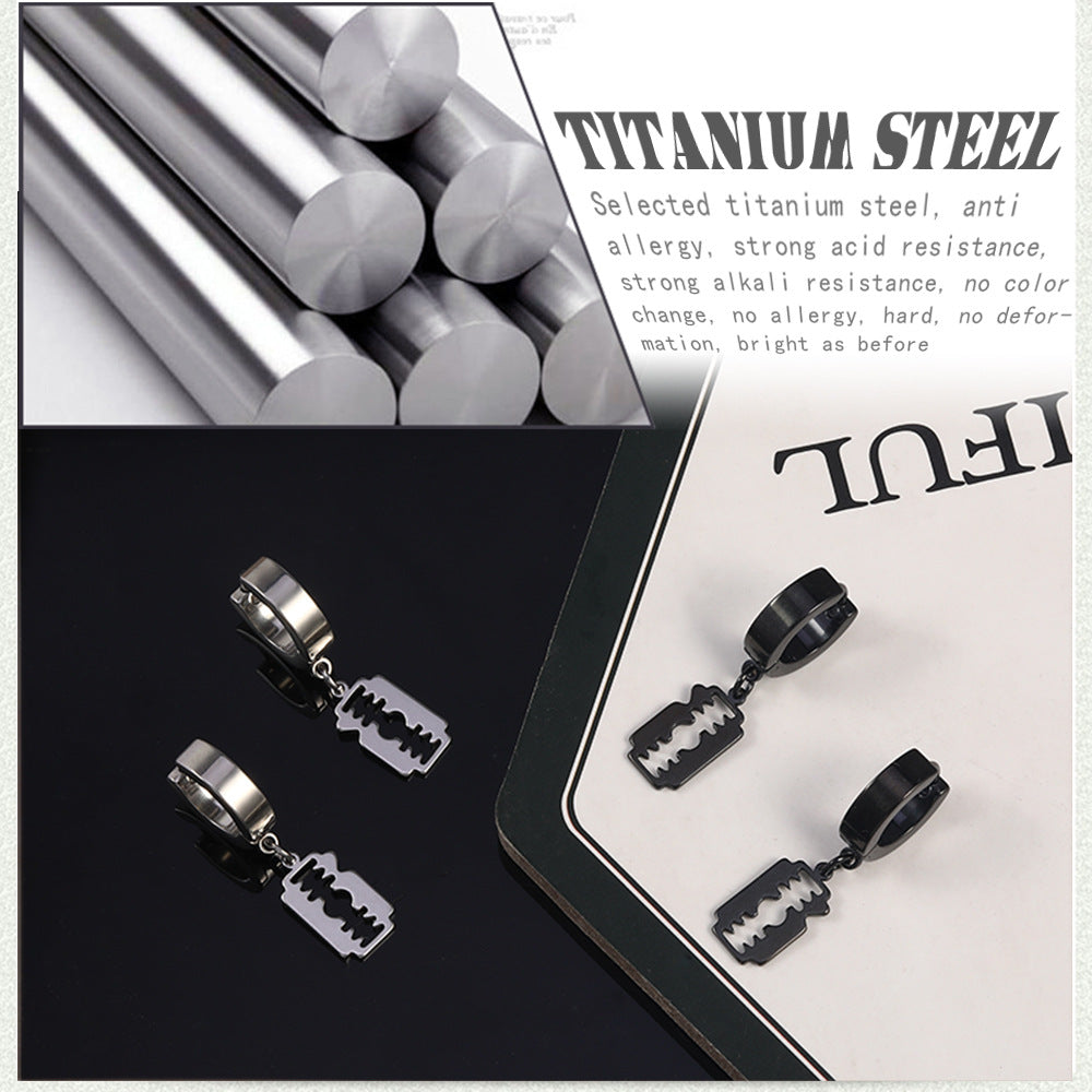 Men earrings stainless steel mens black earrings