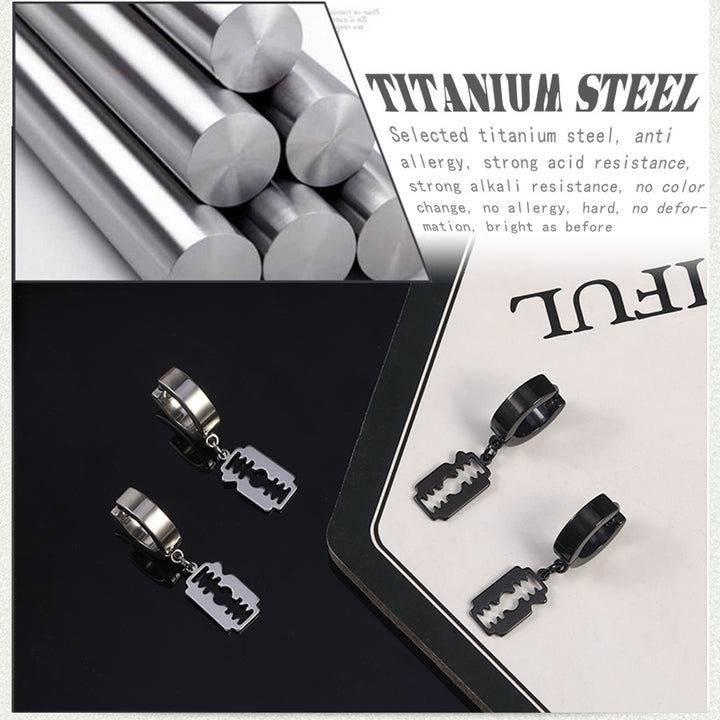 Men earrings stainless steel mens black earrings