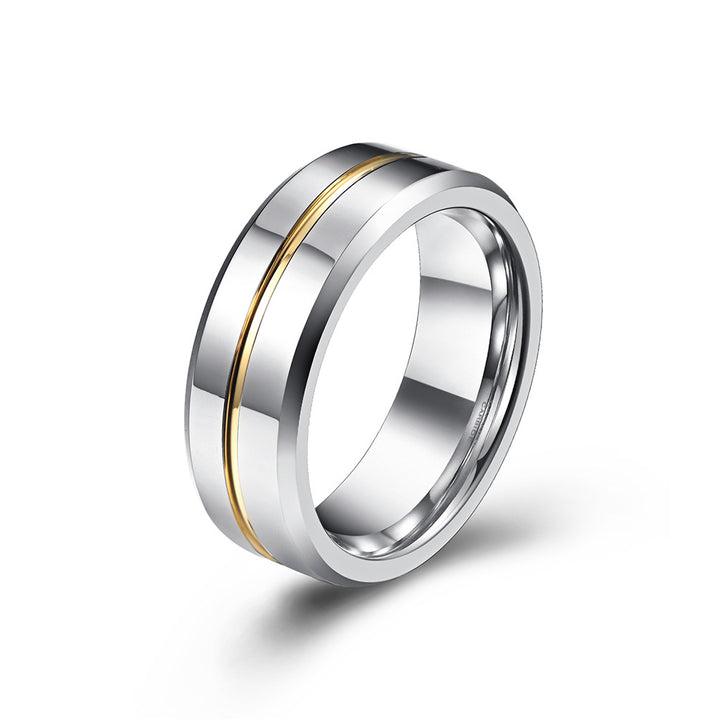 8mm High Polished Blue Inlay Rings Tungsten Stainless steel Carbide Ring for Men's Jewelry