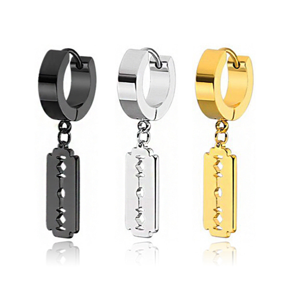 Men earrings stainless steel mens black earrings