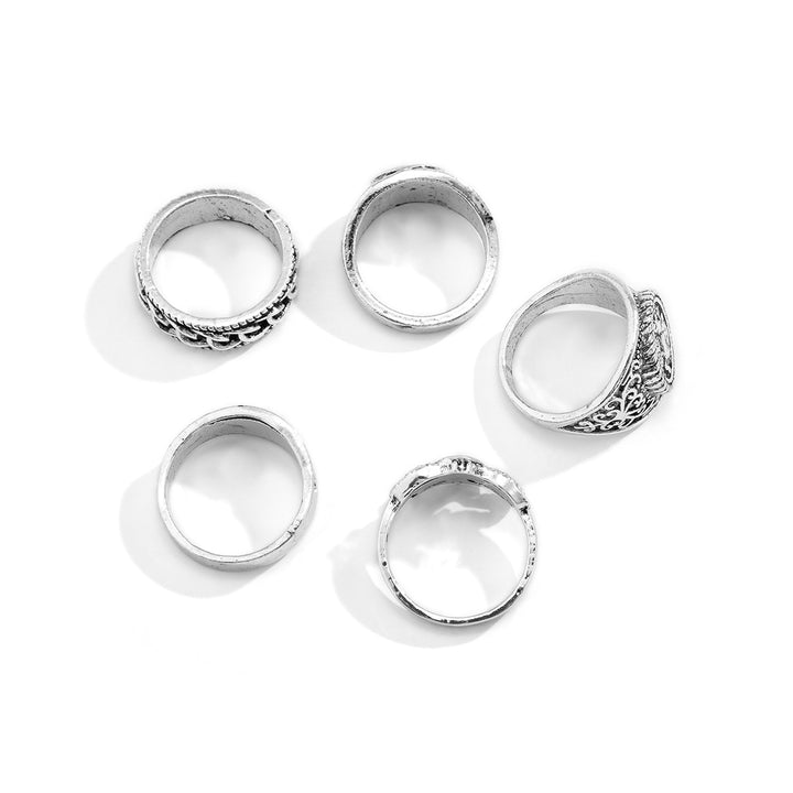 Vintage Hip Hop Simple Fashionable Popular Geometric Cool and Handsome Design Ring Set