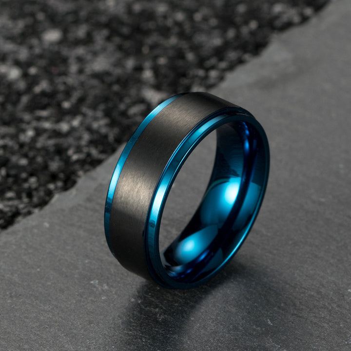 8mm matte brushed titanium steel ring color men ring