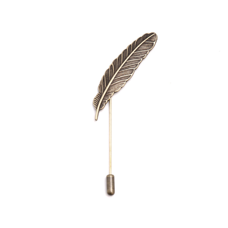 Men Metal Brooch Pin Vintage Lapel Stick Pin Suit Tie Brooch Badge