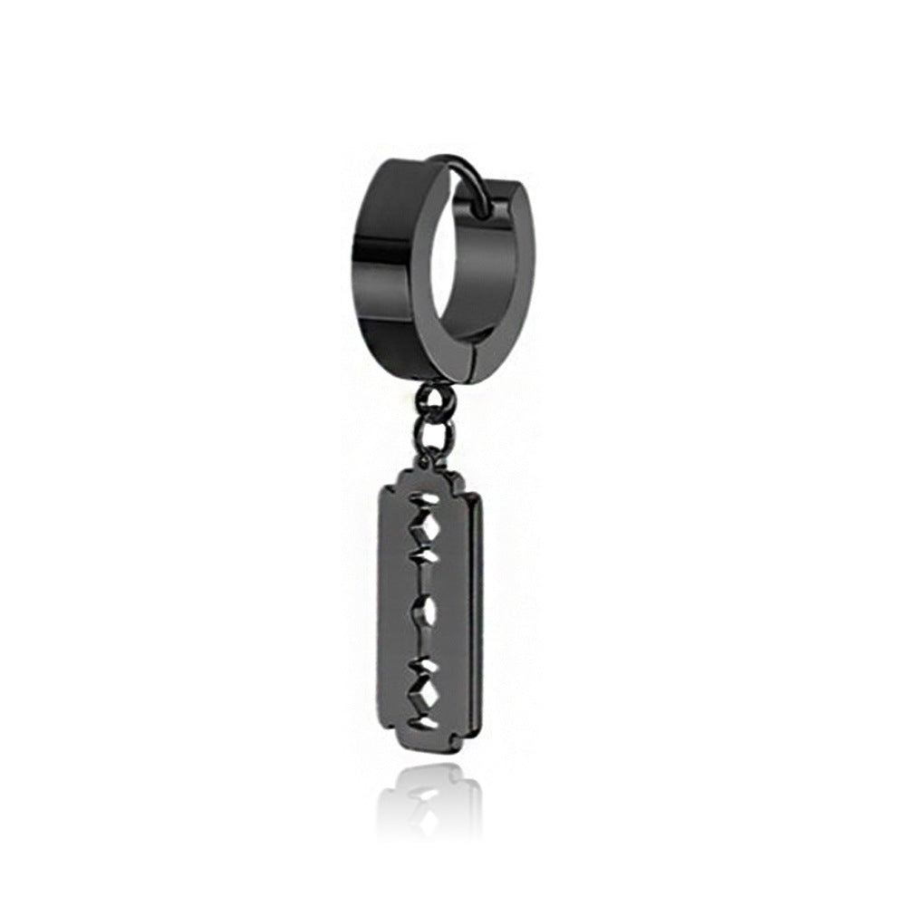 Men earrings stainless steel mens black earrings