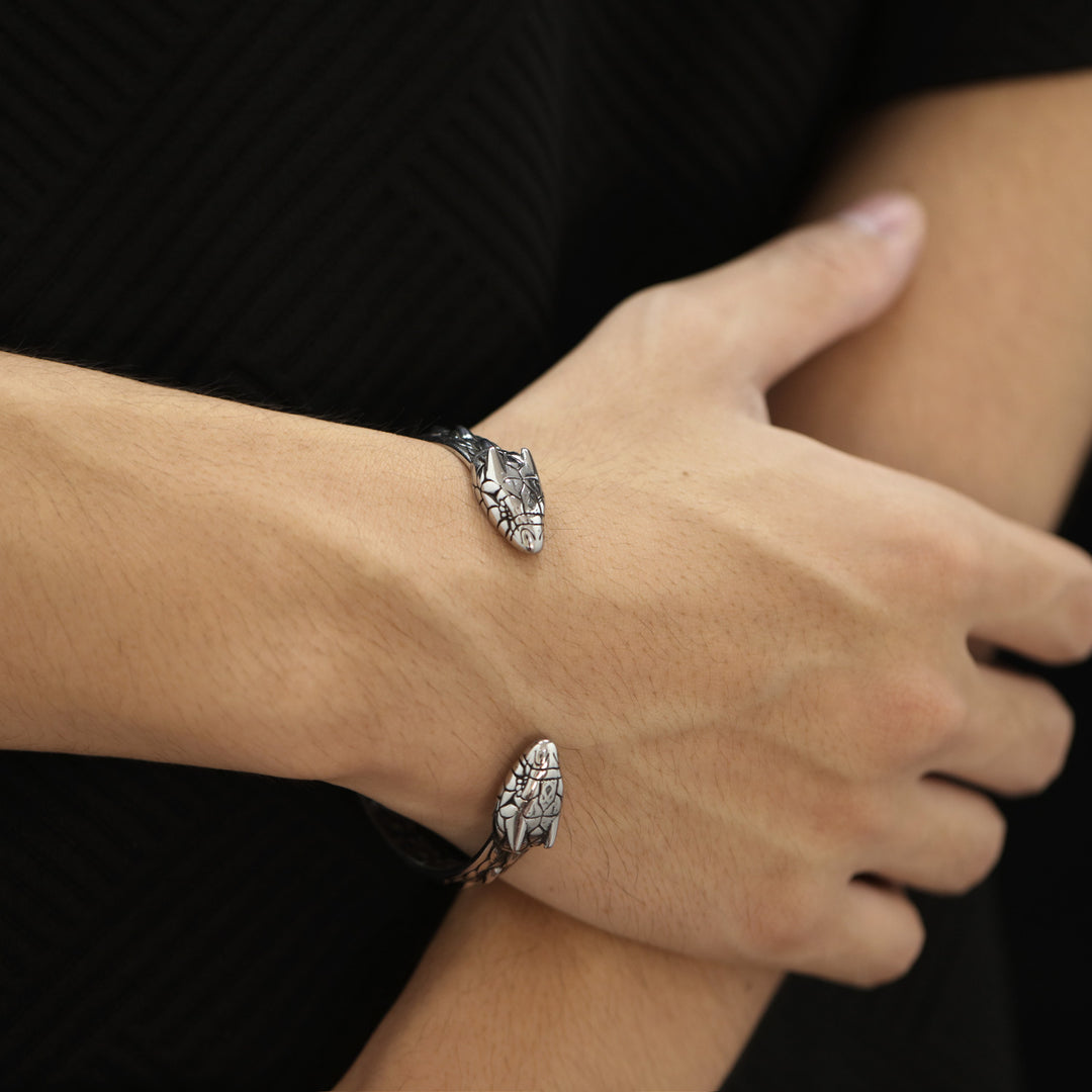 Stainless Steel Snake Vintage Designer Fashionable Personalized Men Jewelry Men'S Bracelet