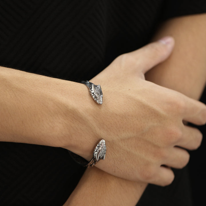 Stainless Steel Snake Vintage Designer Fashionable Personalized Men Jewelry Men'S Bracelet