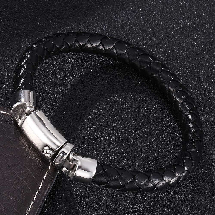 Brown Black Blue Magnetic Buckle Genuine Leather Bracelet For Men Jewelry