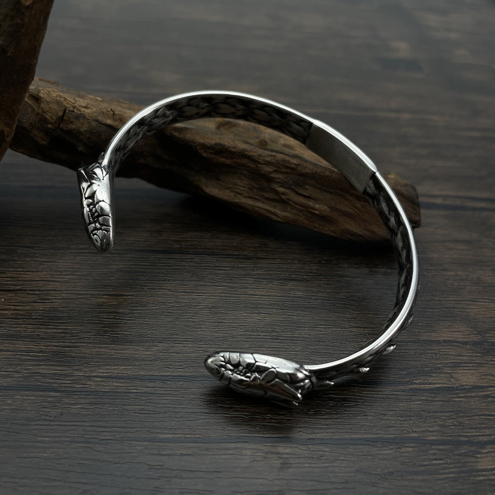 Stainless Steel Snake Vintage Designer Fashionable Personalized Men Jewelry Men'S Bracelet
